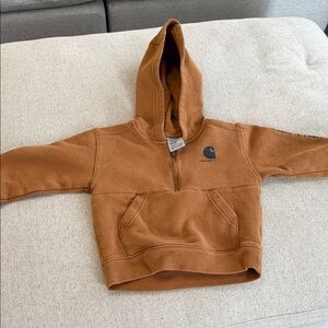 Carhartt Kids Rust Brown Half-Zip Hoodie
